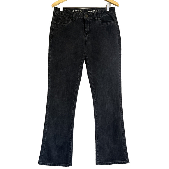 Sonoma Jeans Women's 10 Charcoal Wash Mid Rise Bootcut Stretch Denim - Picture 1 of 12